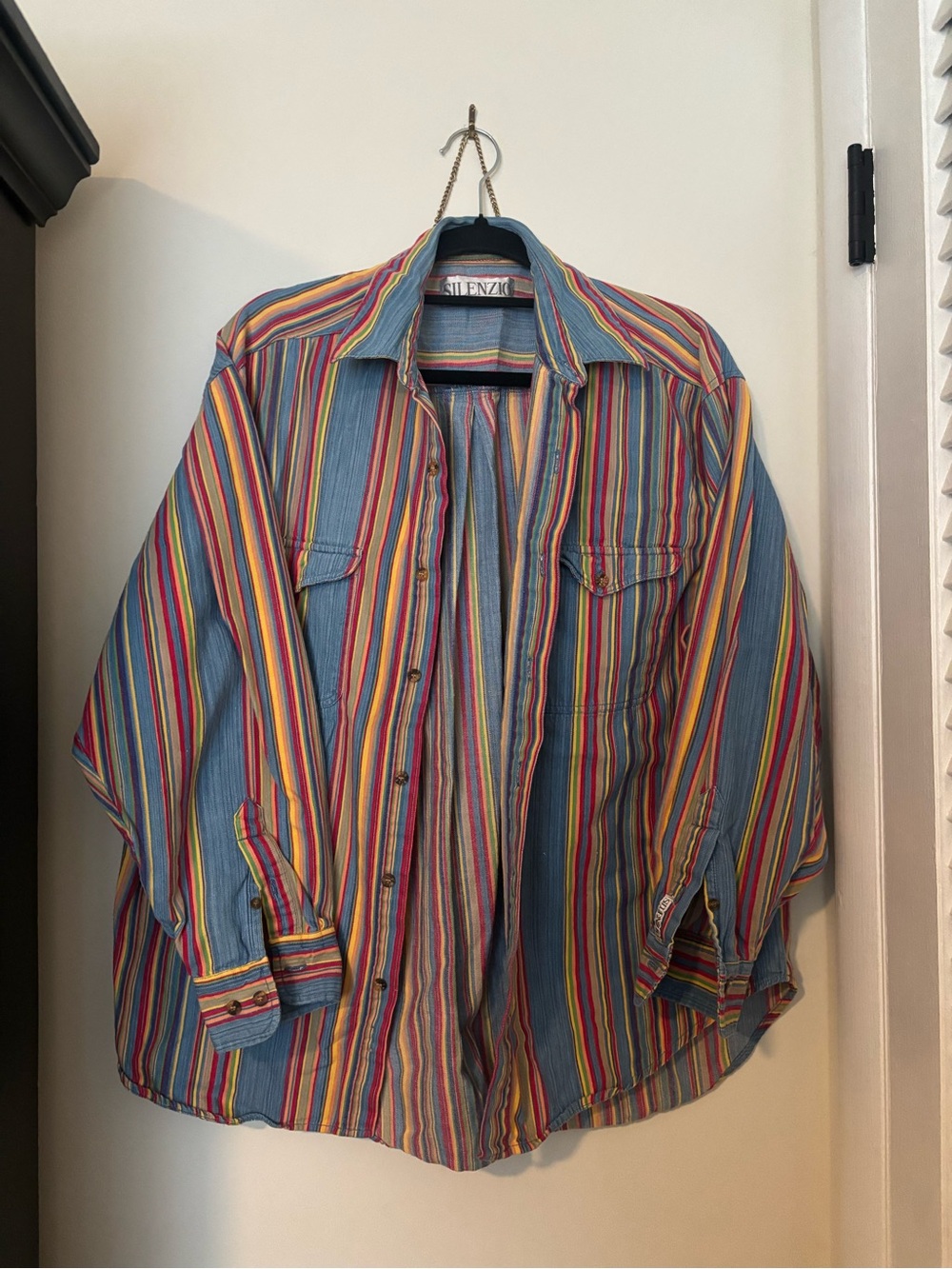 Multicolor Button-Up Shirt Jacket